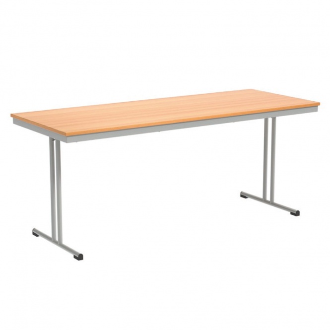 Klapptisch, 120x80 cm (B/T), 72 cm hoch, T-Fuß, Gestell Chrom, 25mm Tischplatte, 